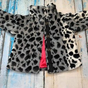 Leopard Print Faux Fur Jacket